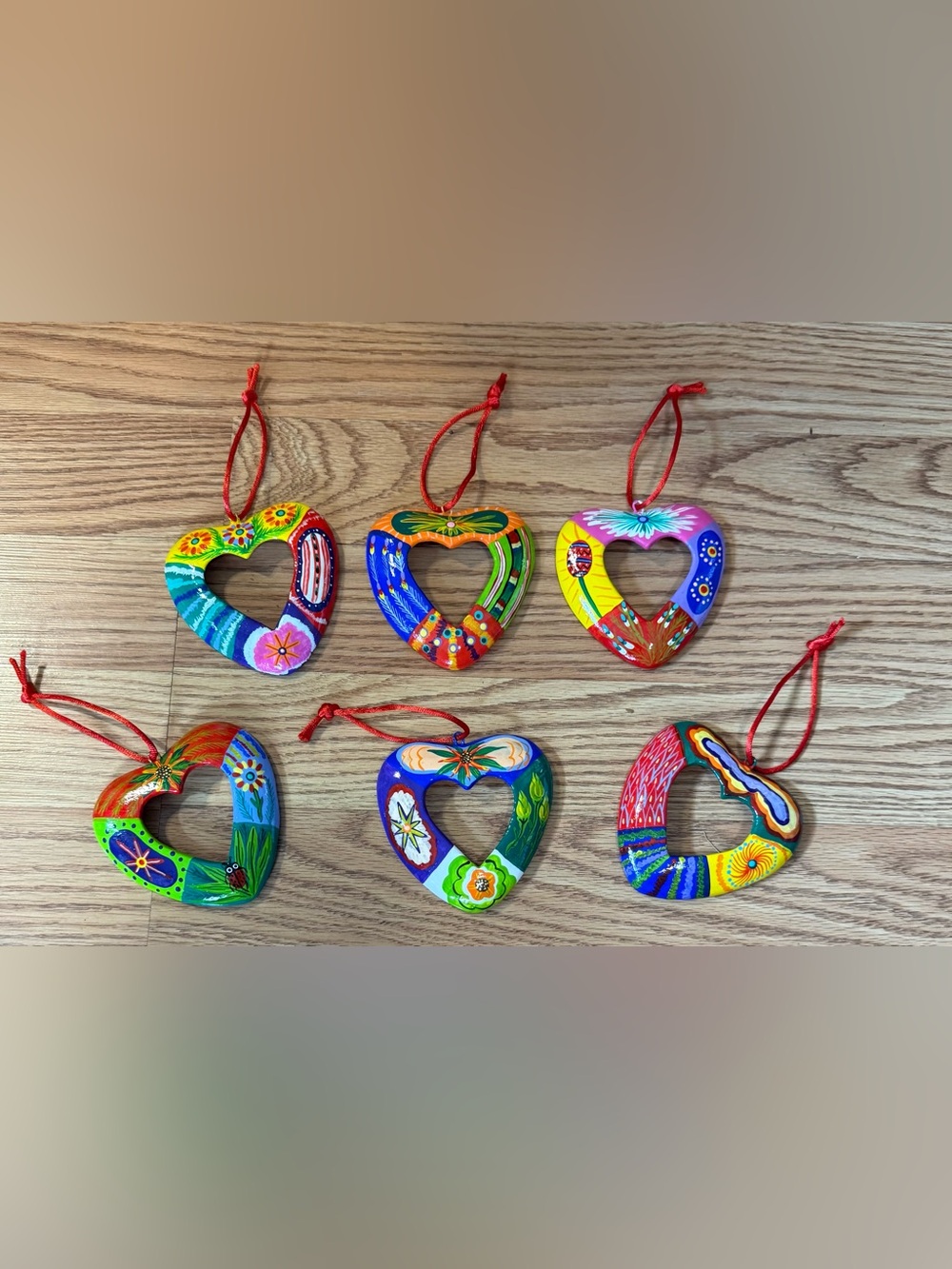 Beautiful terracotta hearts handcrafted by artist Jose Arriola,Guatemala,